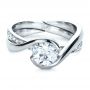  Platinum Custom Interlocking Diamond Engagement Ring - Flat View -  1169 - Thumbnail