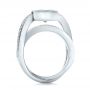 14k White Gold Custom Interlocking Diamond Engagement Ring - Front View -  100615 - Thumbnail