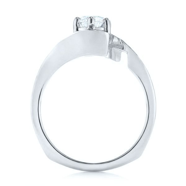 14k White Gold 14k White Gold Custom Interlocking Diamond Engagement Ring - Front View -  103441