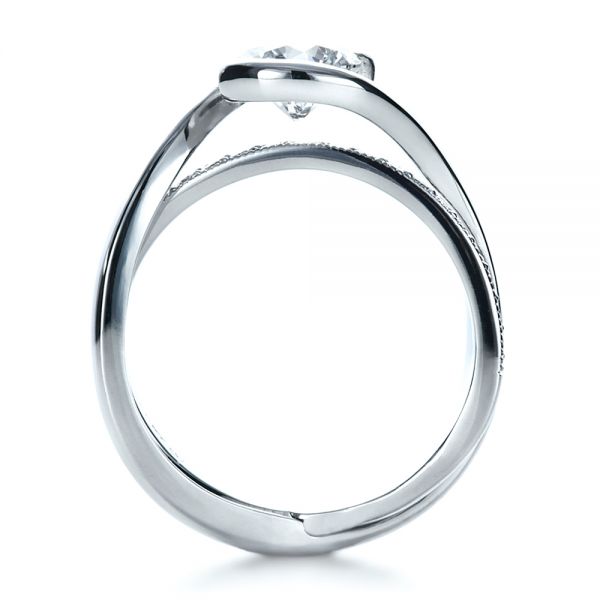  Platinum Custom Interlocking Diamond Engagement Ring - Front View -  1169