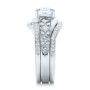 14k White Gold Custom Interlocking Diamond Engagement Ring - Side View -  102177 - Thumbnail