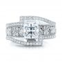  Platinum Platinum Custom Interlocking Diamond Engagement Ring - Top View -  102177 - Thumbnail