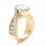 14k Yellow Gold 14k Yellow Gold Custom Interlocking Diamond Engagement Ring - Three-Quarter View -  100615 - Thumbnail