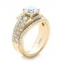 14k Yellow Gold Custom Interlocking Diamond Engagement Ring