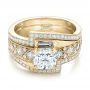 14k Yellow Gold 14k Yellow Gold Custom Interlocking Diamond Engagement Ring - Flat View -  102177 - Thumbnail