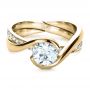 14k Yellow Gold 14k Yellow Gold Custom Interlocking Diamond Engagement Ring - Flat View -  1169 - Thumbnail