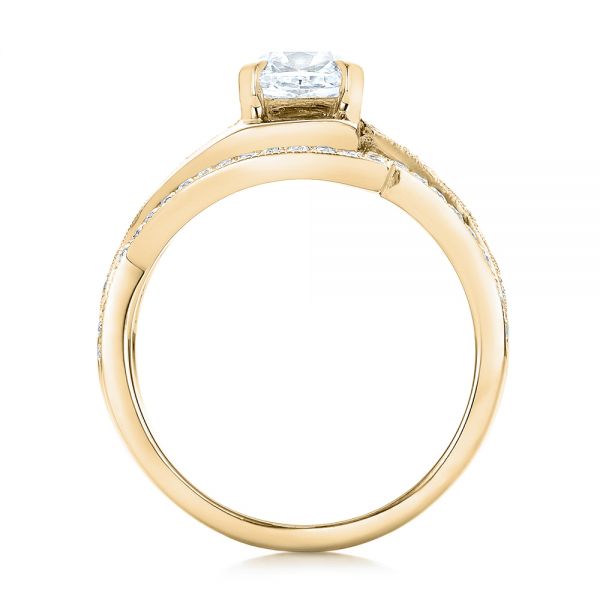 18k Yellow Gold 18k Yellow Gold Custom Interlocking Diamond Engagement Ring - Front View -  102177
