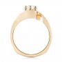 14k Yellow Gold Custom Interlocking Diamond Engagement Ring - Front View -  103441 - Thumbnail