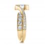 18k Yellow Gold 18k Yellow Gold Custom Interlocking Diamond Engagement Ring - Side View -  100615 - Thumbnail