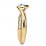 14k Yellow Gold 14k Yellow Gold Custom Interlocking Diamond Engagement Ring - Side View -  1169 - Thumbnail