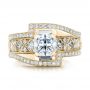 18k Yellow Gold 18k Yellow Gold Custom Interlocking Diamond Engagement Ring - Top View -  102177 - Thumbnail