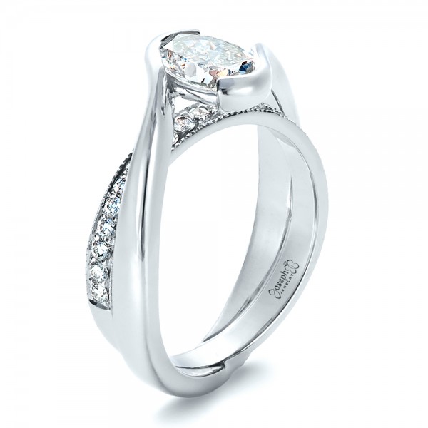 interlocking engagement ring and wedding band