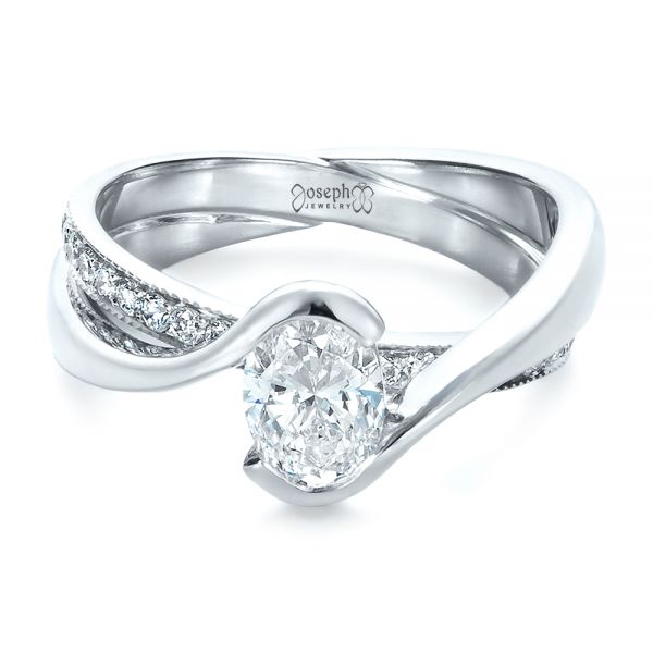  Platinum Platinum Custom Interlocking Engagement Ring - Flat View -  1437