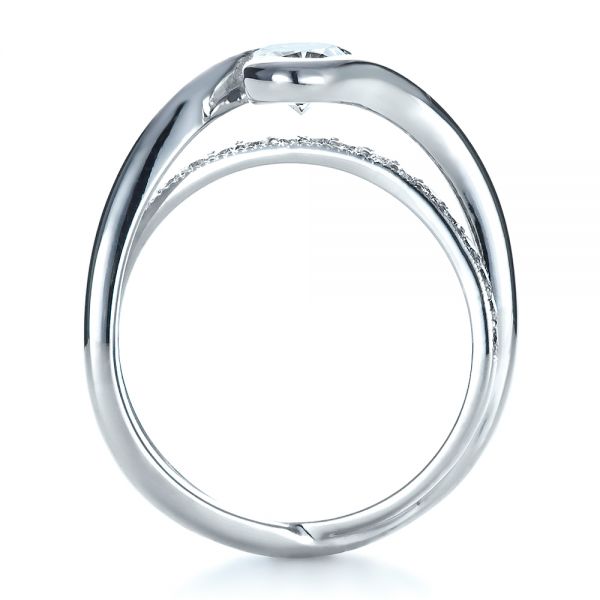  Platinum Platinum Custom Interlocking Engagement Ring - Front View -  1437