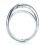 14k White Gold Custom Interlocking Engagement Ring - Front View -  1437 - Thumbnail