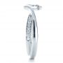 14k White Gold Custom Interlocking Engagement Ring - Side View -  1437 - Thumbnail
