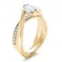 14k Yellow Gold 14k Yellow Gold Custom Interlocking Engagement Ring - Three-Quarter View -  1437 - Thumbnail