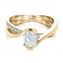 18k Yellow Gold 18k Yellow Gold Custom Interlocking Engagement Ring - Flat View -  1437 - Thumbnail
