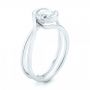  Platinum Custom Interlocking Solitaire Engagement Ring - Three-Quarter View -  102244 - Thumbnail