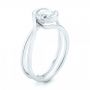 18k White Gold 18k White Gold Custom Interlocking Solitaire Engagement Ring - Three-Quarter View -  102244 - Thumbnail