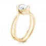 14k Yellow Gold 14k Yellow Gold Custom Interlocking Solitaire Engagement Ring - Three-Quarter View -  102244 - Thumbnail