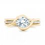 14k Yellow Gold 14k Yellow Gold Custom Interlocking Solitaire Engagement Ring - Top View -  102244 - Thumbnail