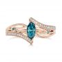 14k Rose Gold 14k Rose Gold Custom Irradiated Blue Diamond Engagement Ring - Top View -  102161 - Thumbnail
