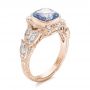 18k Rose Gold 18k Rose Gold Custom Light Blue Sapphire And Diamond Engagement Ring - Three-Quarter View -  102135 - Thumbnail