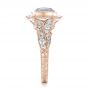 18k Rose Gold 18k Rose Gold Custom Light Blue Sapphire And Diamond Engagement Ring - Side View -  102135 - Thumbnail