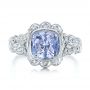 18k White Gold 18k White Gold Custom Light Blue Sapphire And Diamond Engagement Ring - Top View -  102135 - Thumbnail