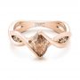 14k Rose Gold 14k Rose Gold Custom Marquise Cognac Brown Diamond Engagement Ring - Flat View -  101231 - Thumbnail