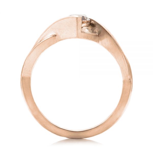 18k Rose Gold 18k Rose Gold Custom Marquise Cognac Brown Diamond Engagement Ring - Front View - 101231