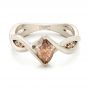 14k White Gold Custom Marquise Cognac Brown Diamond Engagement Ring - Flat View -  101231 - Thumbnail