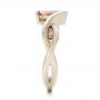 14k White Gold Custom Marquise Cognac Brown Diamond Engagement Ring - Side View -  101231 - Thumbnail