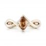 14k White Gold Custom Marquise Cognac Brown Diamond Engagement Ring - Top View -  101231 - Thumbnail