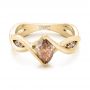 14k Yellow Gold 14k Yellow Gold Custom Marquise Cognac Brown Diamond Engagement Ring - Flat View -  101231 - Thumbnail