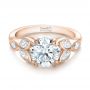 14k Rose Gold 14k Rose Gold Custom Marquise Diamond Engagement Ring - Flat View -  100647 - Thumbnail