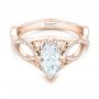 18k Rose Gold 18k Rose Gold Custom Marquise Diamond Engagement Ring - Flat View -  102731 - Thumbnail