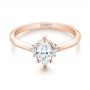 18k Rose Gold 18k Rose Gold Custom Marquise Diamond Engagement Ring - Flat View -  103477 - Thumbnail