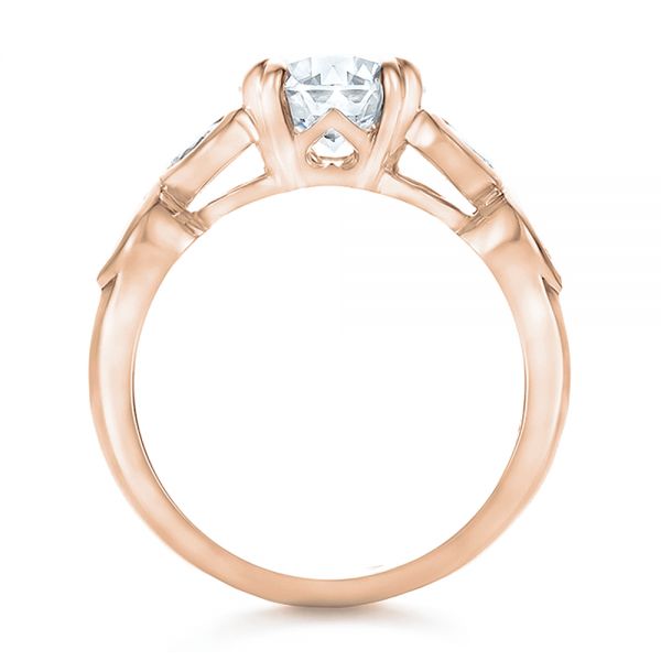 18k Rose Gold 18k Rose Gold Custom Marquise Diamond Engagement Ring - Front View -  100647