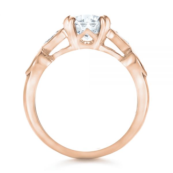14k Rose Gold 14k Rose Gold Custom Marquise Diamond Engagement Ring - Front View - 100647