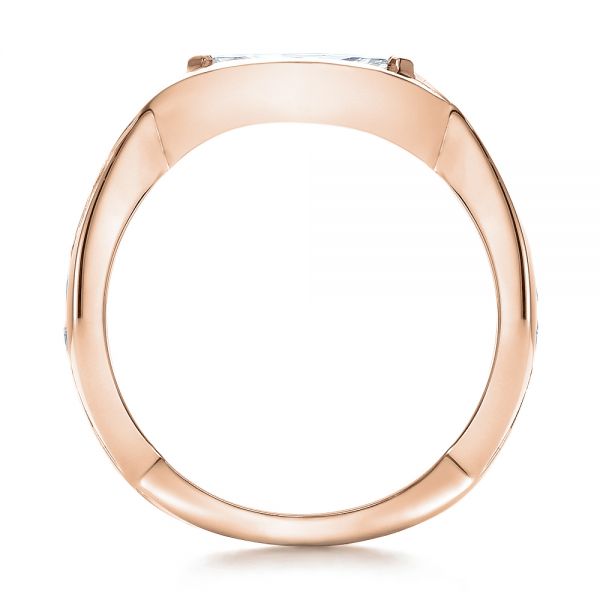 18k Rose Gold 18k Rose Gold Custom Marquise Diamond Engagement Ring - Front View - 100824
