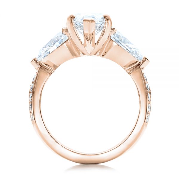18k Rose Gold 18k Rose Gold Custom Marquise Diamond Engagement Ring - Front View -  101227