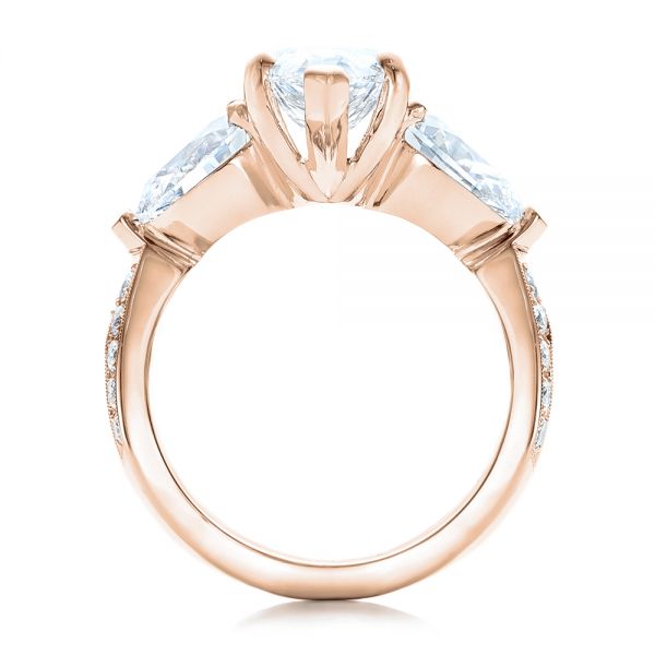 18k Rose Gold 18k Rose Gold Custom Marquise Diamond Engagement Ring - Front View - 101227