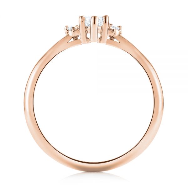 14k Rose Gold 14k Rose Gold Custom Marquise Diamond Engagement Ring - Front View -  103477