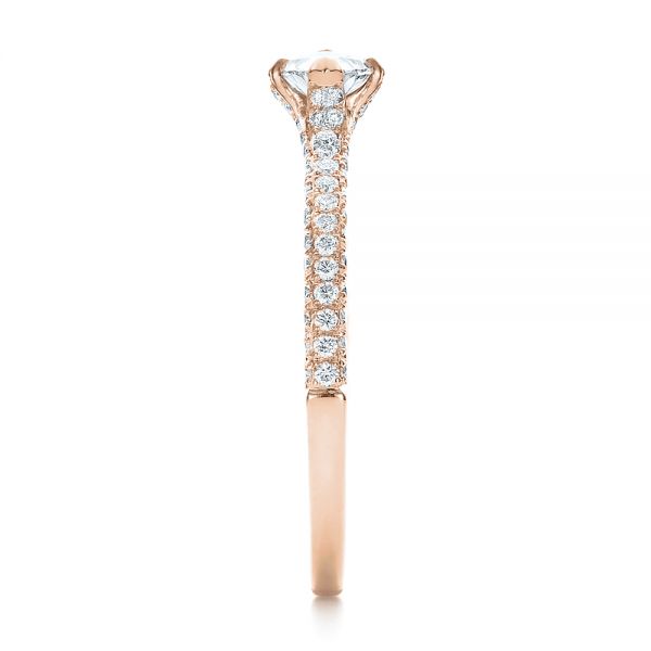 18k Rose Gold 18k Rose Gold Custom Marquise Diamond Engagement Ring - Side View - 100573