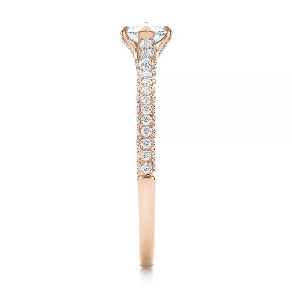 14k Rose Gold 14k Rose Gold Custom Marquise Diamond Engagement Ring - Side View -  100573