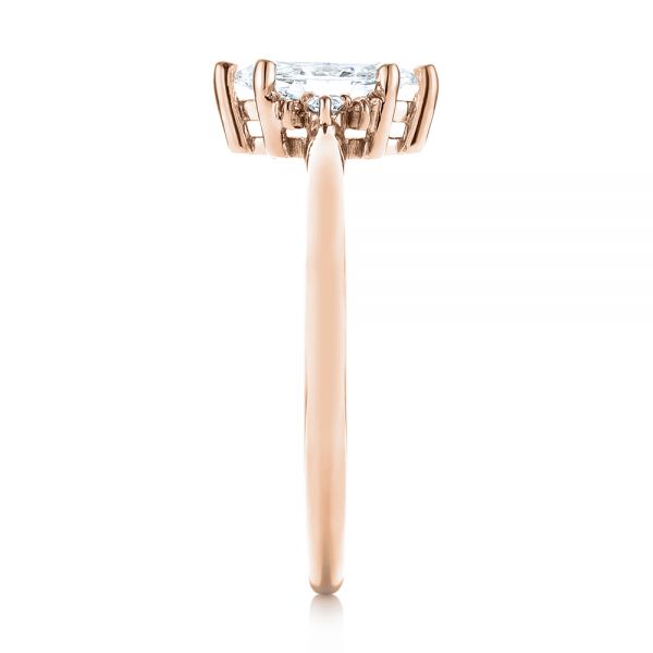 14k Rose Gold 14k Rose Gold Custom Marquise Diamond Engagement Ring - Side View - 103477