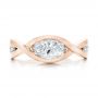 18k Rose Gold 18k Rose Gold Custom Marquise Diamond Engagement Ring - Top View -  100824 - Thumbnail