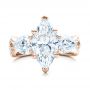 14k Rose Gold 14k Rose Gold Custom Marquise Diamond Engagement Ring - Top View -  101227 - Thumbnail